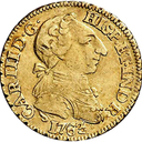 SPAIN - 1759-88 - CARLOS III - Young Armored Bust - 1 Escudo - 1763MM - Méjico