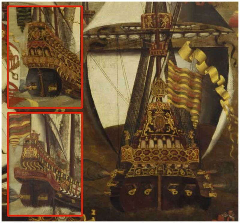 Fragmenty obrazu szkoły angielskiej XVI w., Invincible Armada, 1588