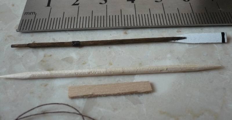 Długość gotowego wiosła 70mm, grubość ok.1,4-1,5mm, szerokość pióra 3mm