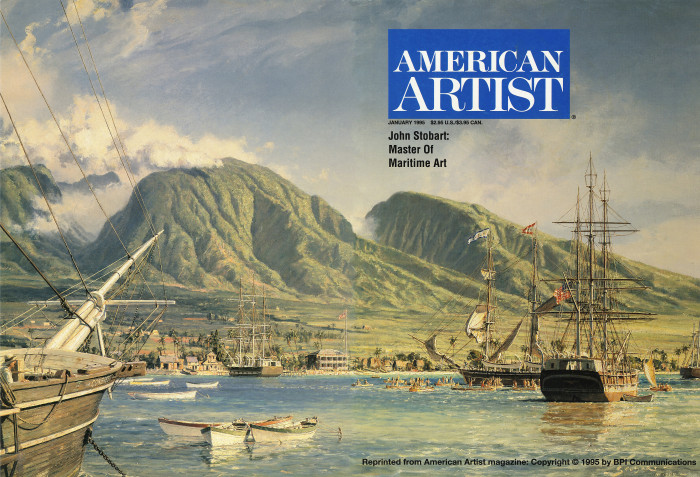 John Stobart 'Lahaina. The whaling brig 'Isabella' arriving to a warm welcome in 1865'.jpg